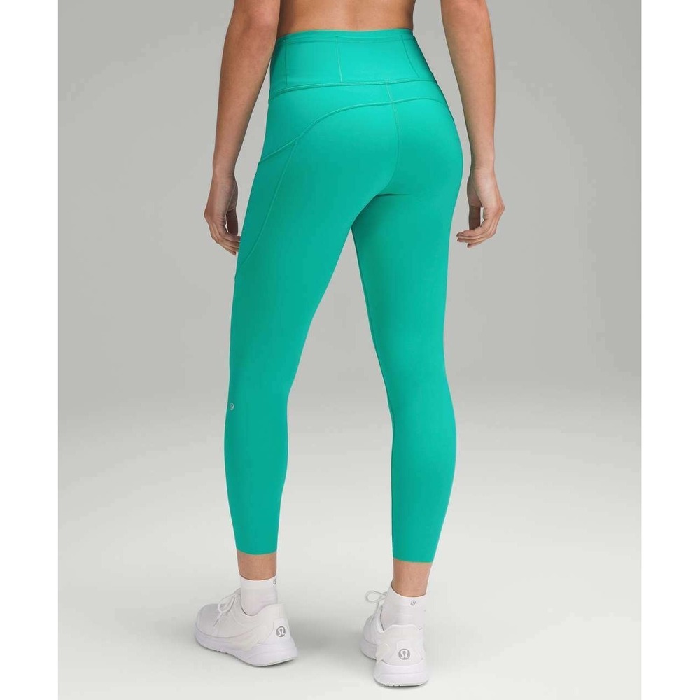 Lululemon Fast and Free High-Rise Nulux Maldives Green Tight Pockets Girls 10/0